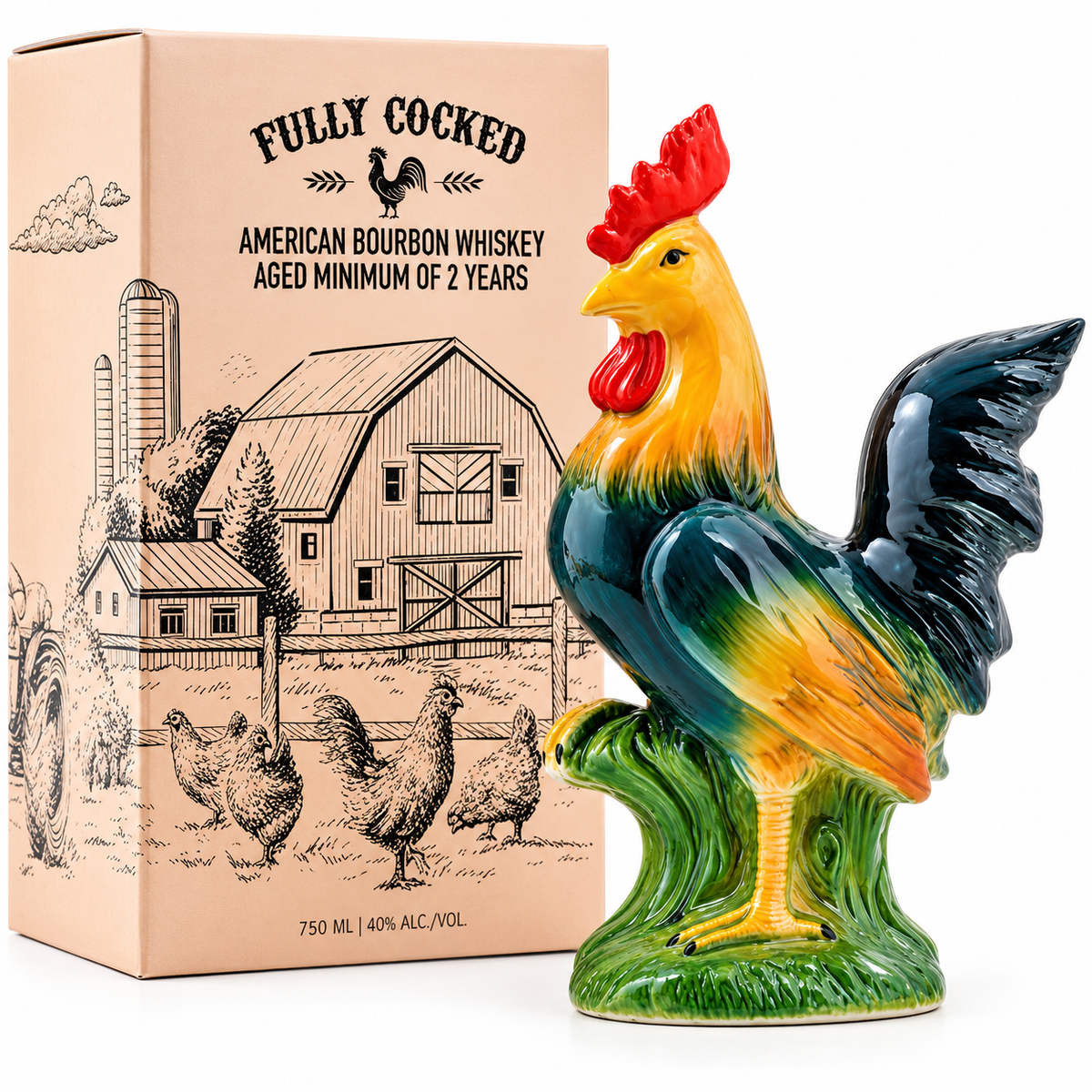 Fully Cocked Rooster Bourbon 750mlx6