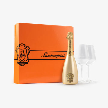 LAMBORGHINI GOLD SPARKLING WINE GIFT with 2GLASES 750mlx3